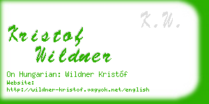 kristof wildner business card